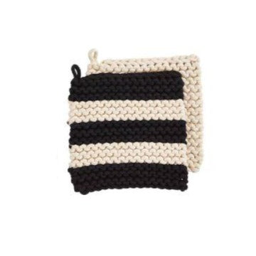 Striped Crochet Pot Holders (2 Styles)