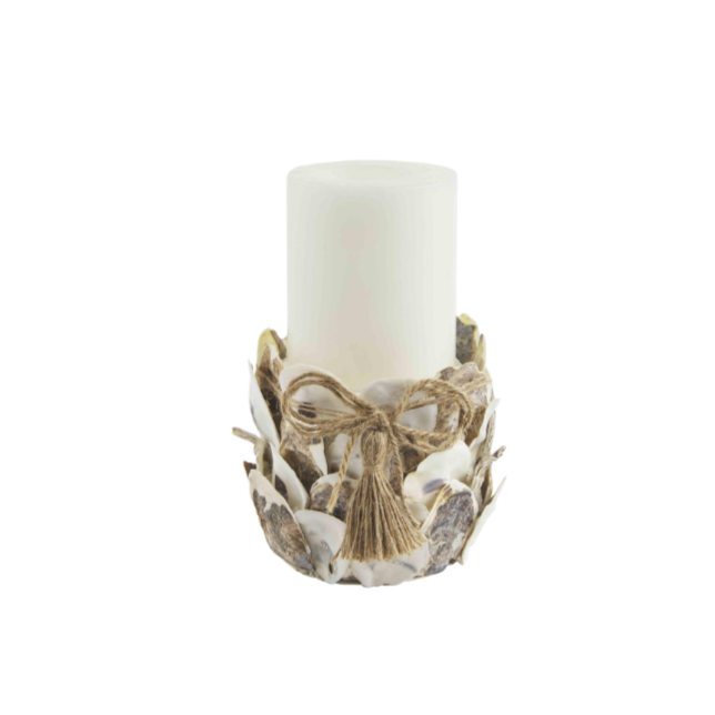 Oyster Shell Pillar Holder (2 Sizes)