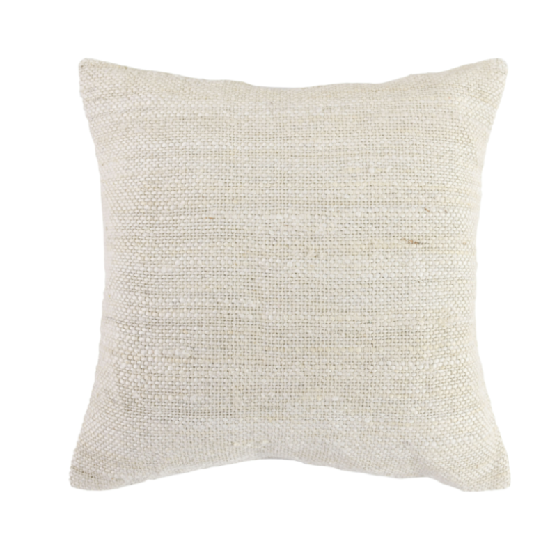 Ivory Jute Pillow 22x22