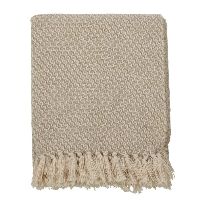 50x60 Tasseled Throw- Natural
