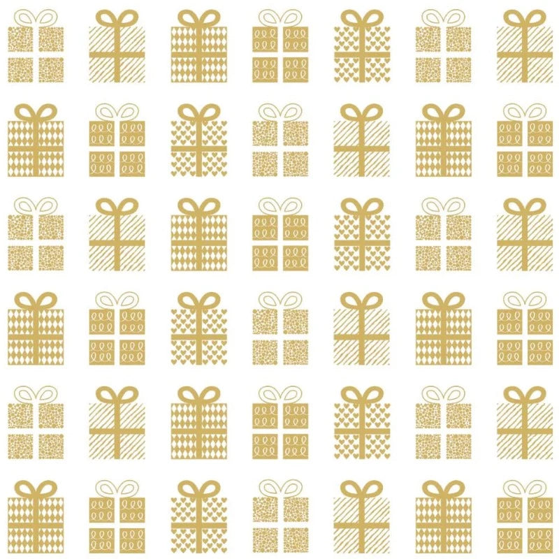 Gold & White Gift Lunch Napkins (Set of 20)