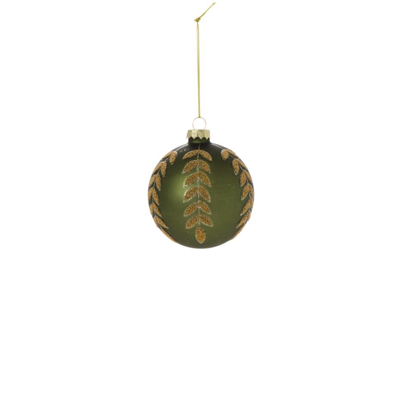 Matte Green Beaded Leaf Ornament (2 Sizes)