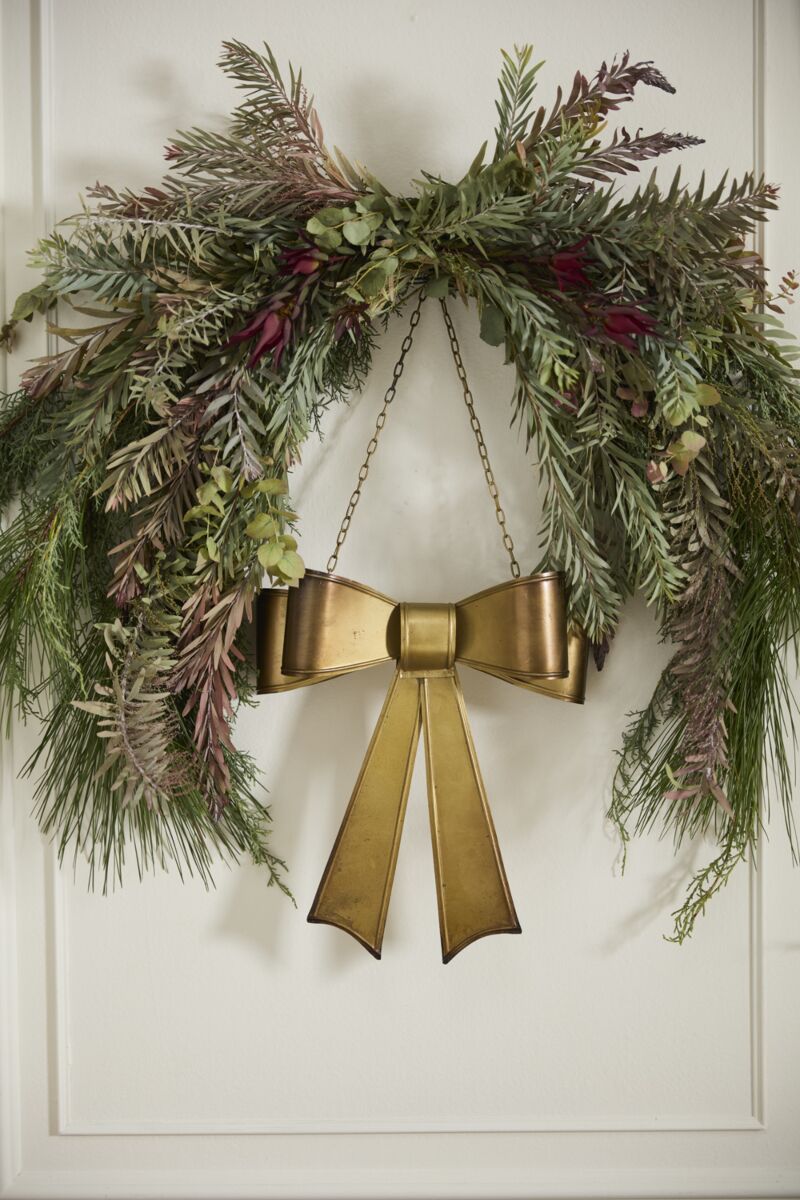 Bow Wreath-Antique Gold