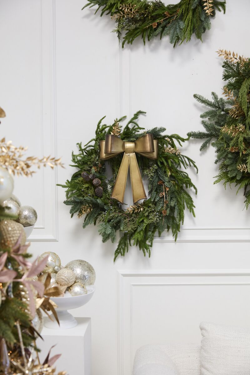 Bow Wreath-Antique Gold