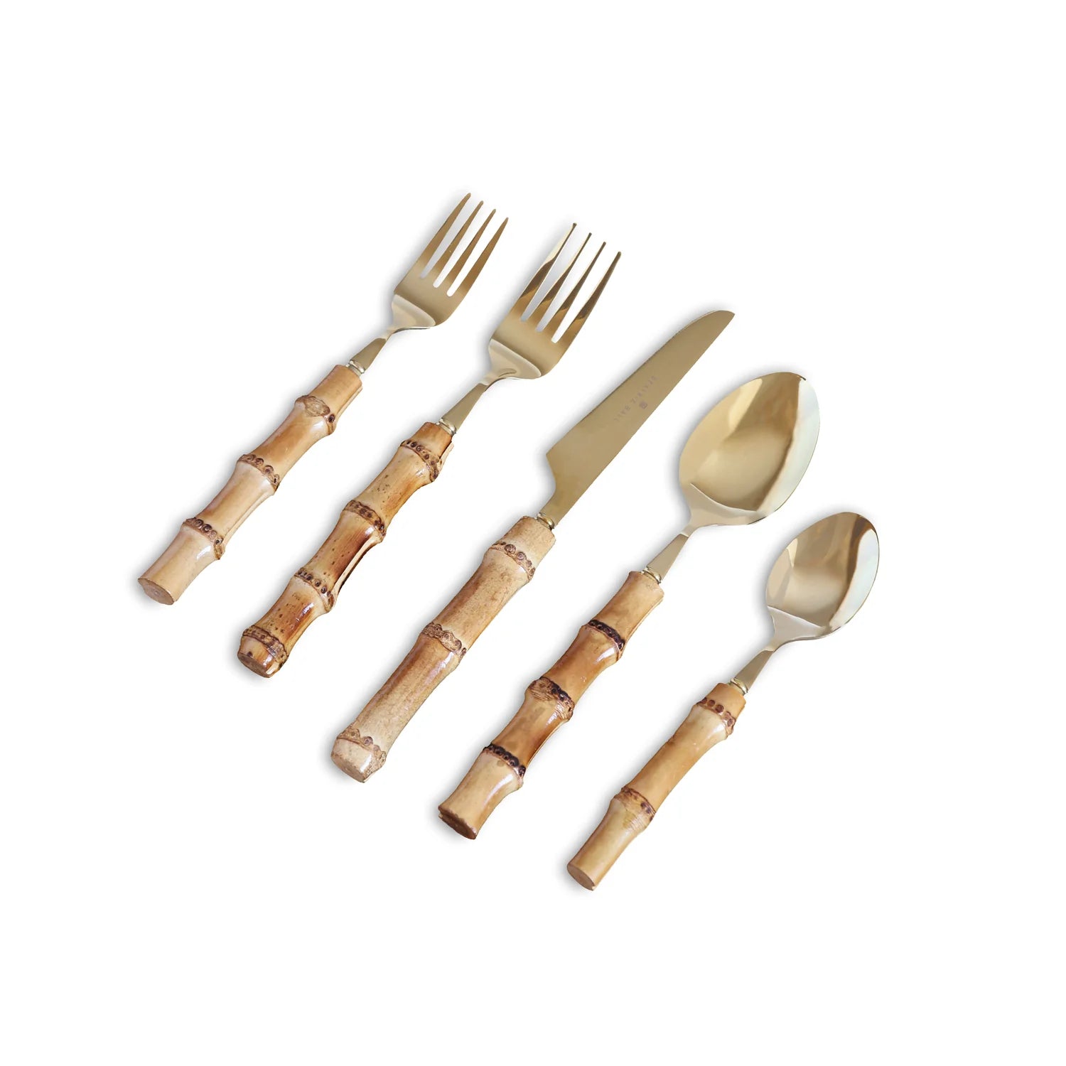 Bamboo + Gold Flatware (Set of 5)