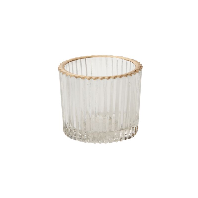 Gold Rim Glass Votive (2 Sizes)