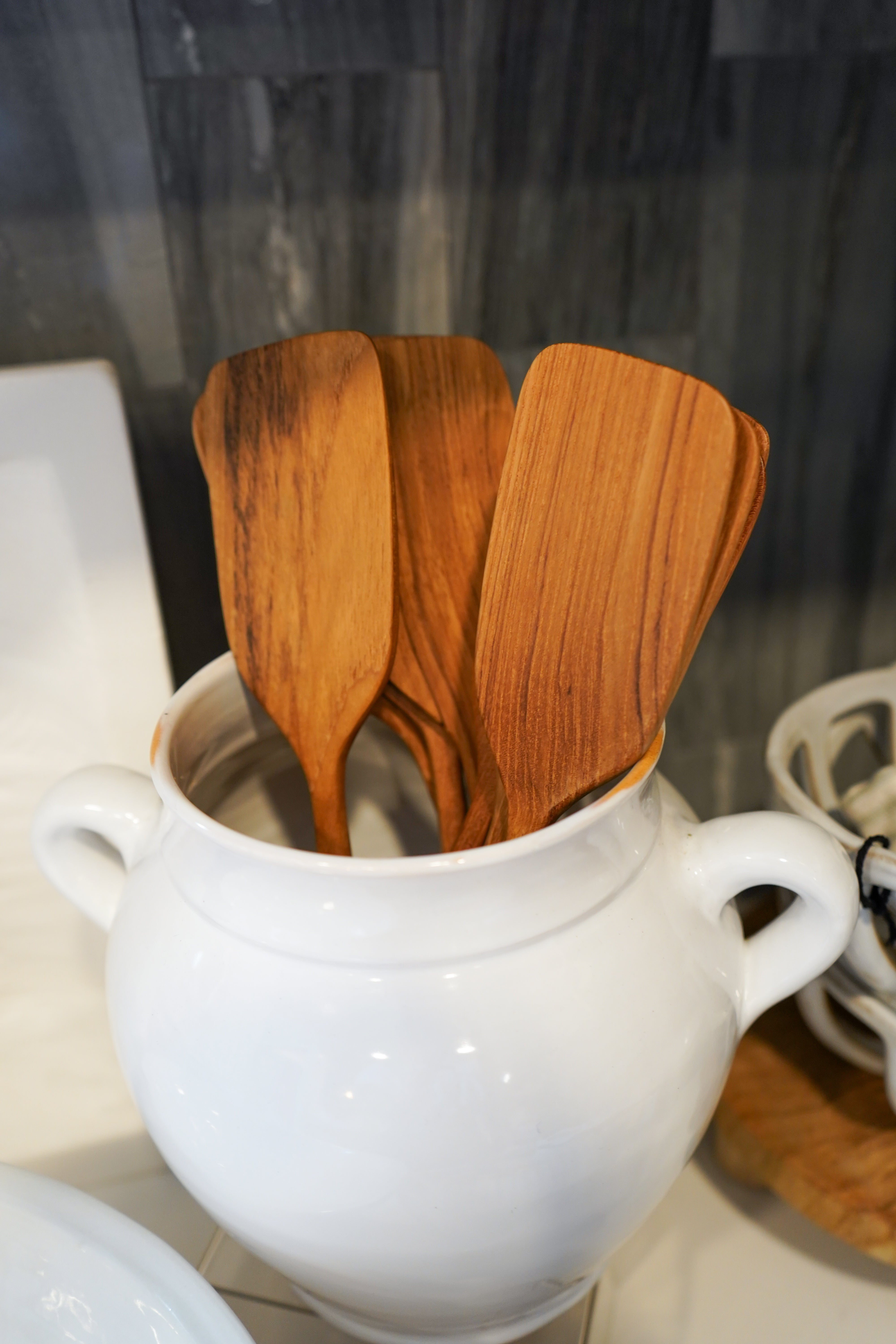 11" Hand-Carved Teak Wood Spatula