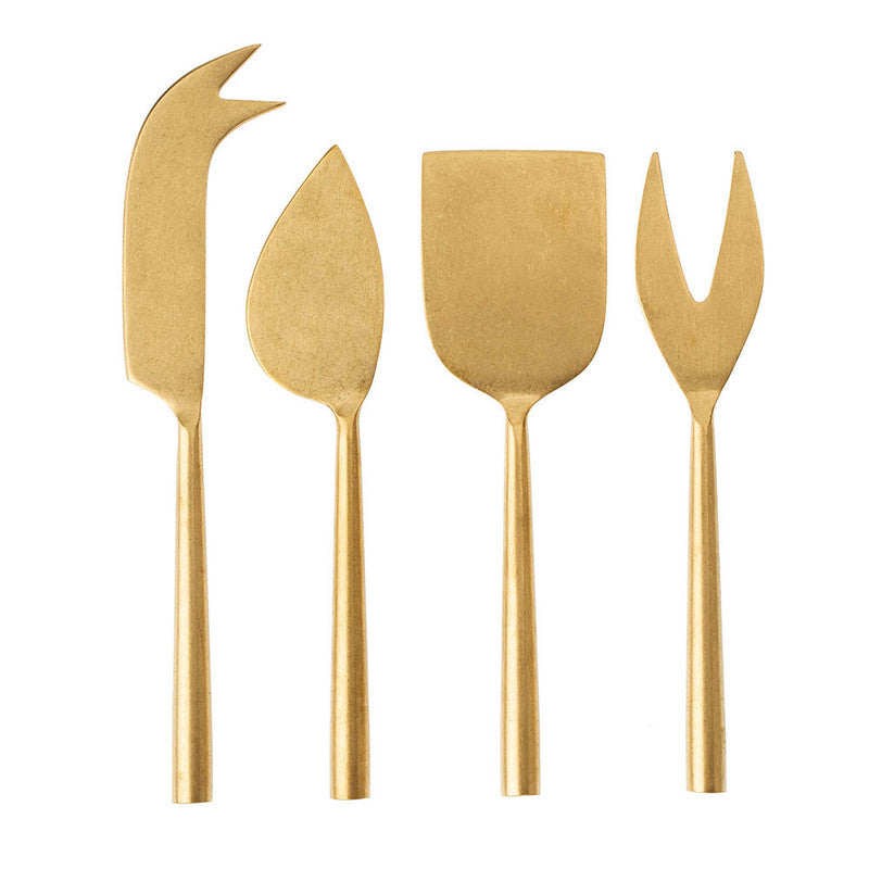 Tumbled Gold Cheese Knives- Set of 4