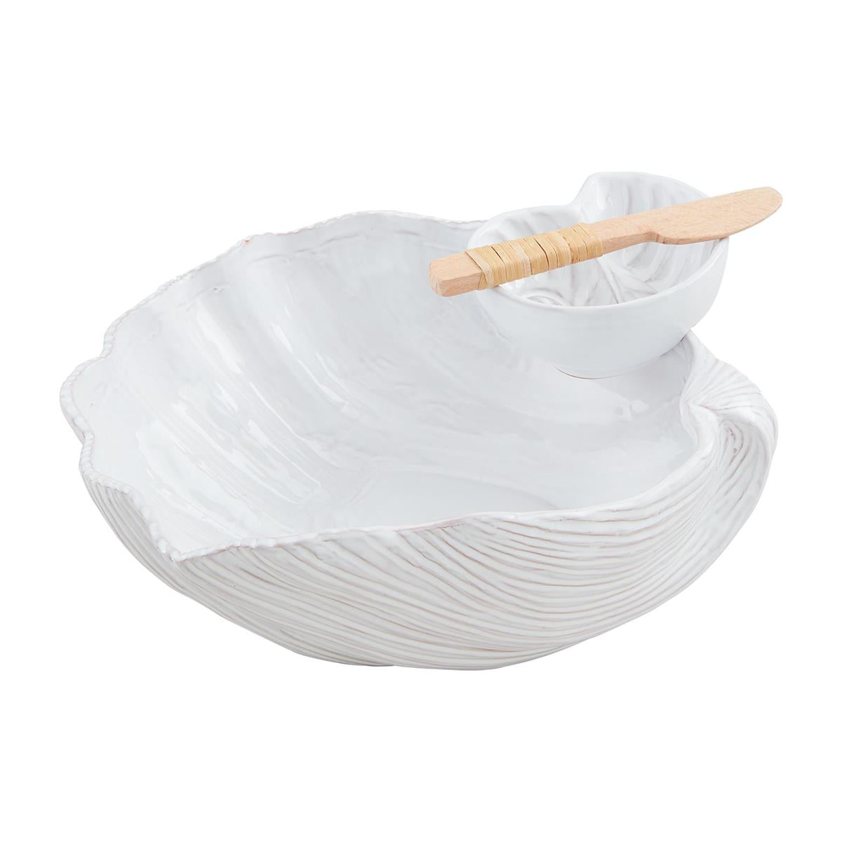 White Shell Chip & Dip Set (2 pieces)