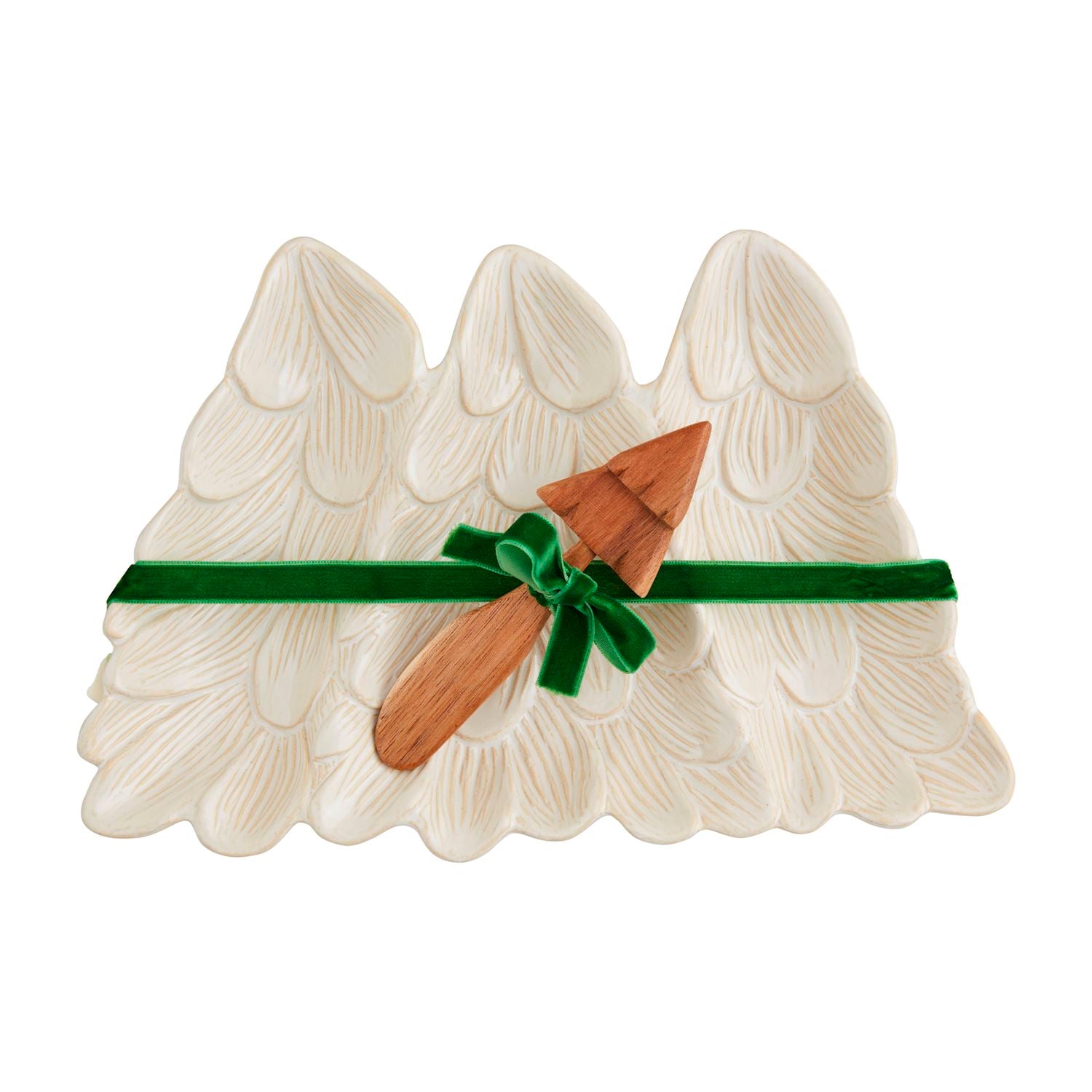 Stoneware Tree Triple Dip Plate