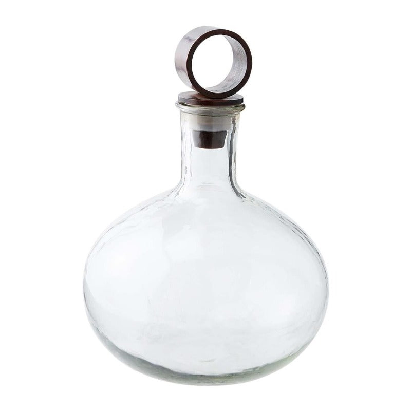 Textured Glass Decanter w/ Iron Stopper