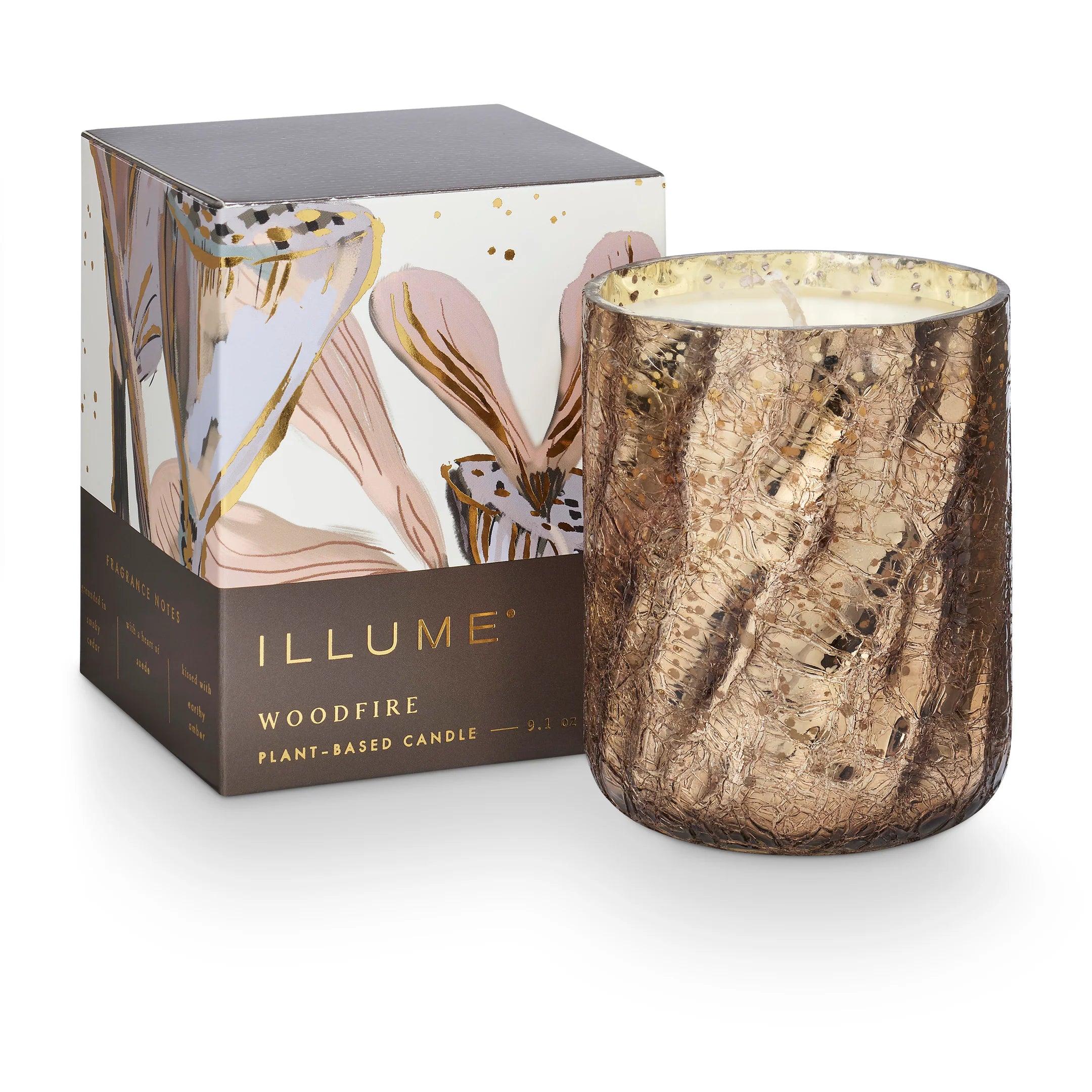 Woodfire Boxed Crackle Glass Candle (2 Sizes)