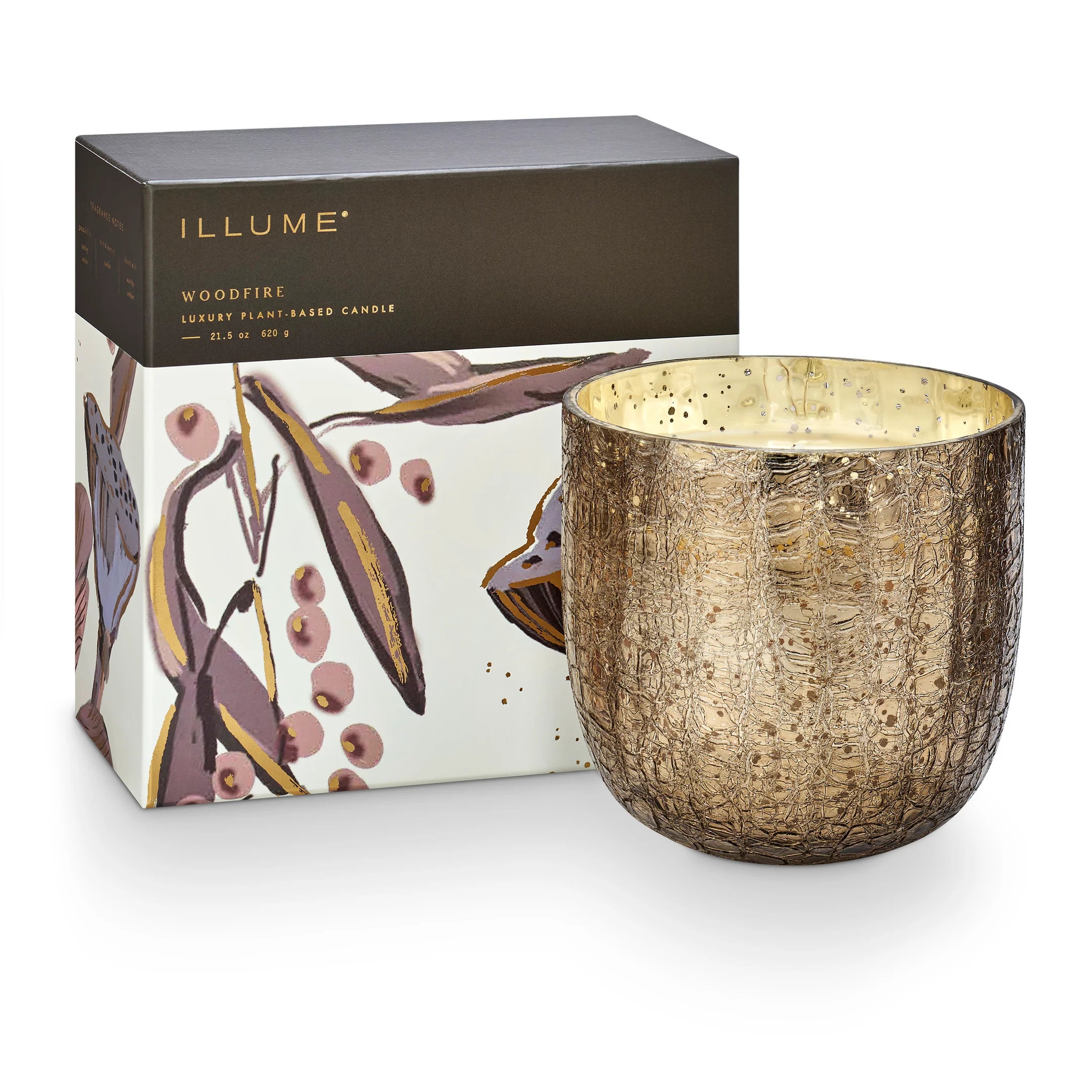 Woodfire Boxed Crackle Glass Candle (2 Sizes)