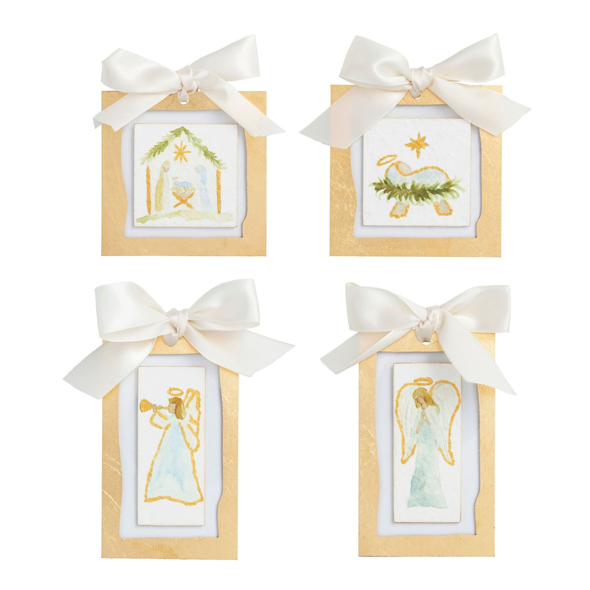 Gold Painted Acrylic Ornaments (4 Styles)