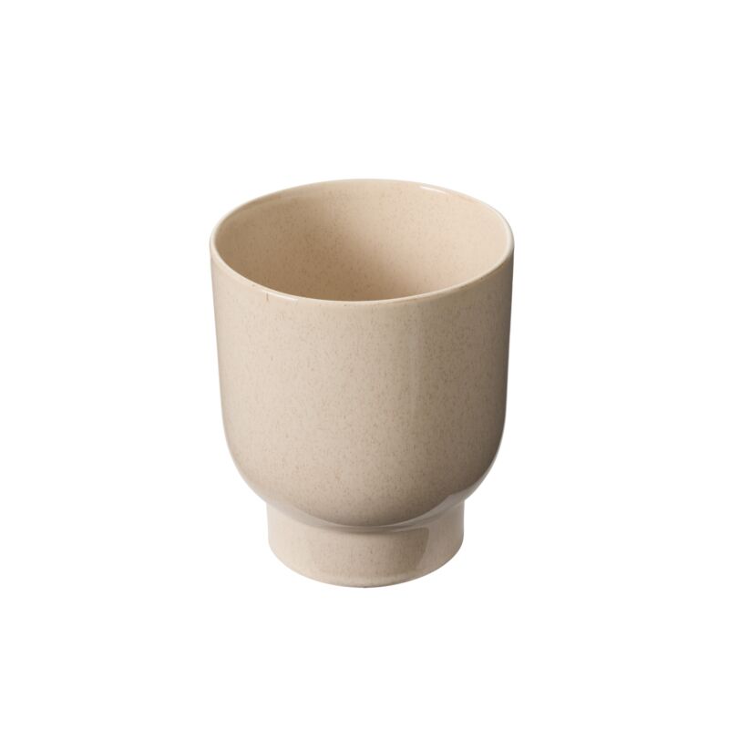 Footed Ceramic Pot-Tan (2 Sizes)