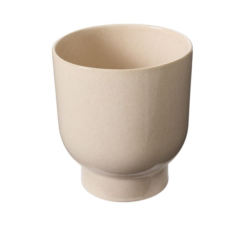 Footed Ceramic Pot-Tan (2 Sizes)