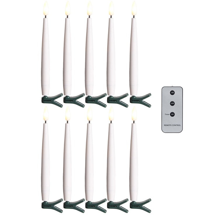 6" Clip-On Lighted Candles w/ Remote (Set of 10)