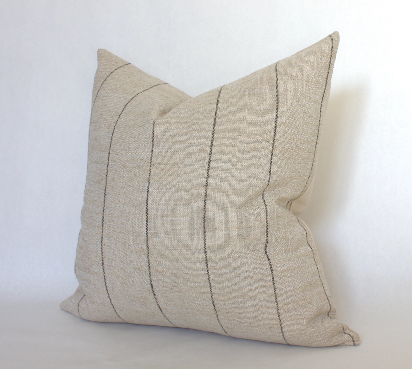 20x20 Black/Natural Striped Pillow
