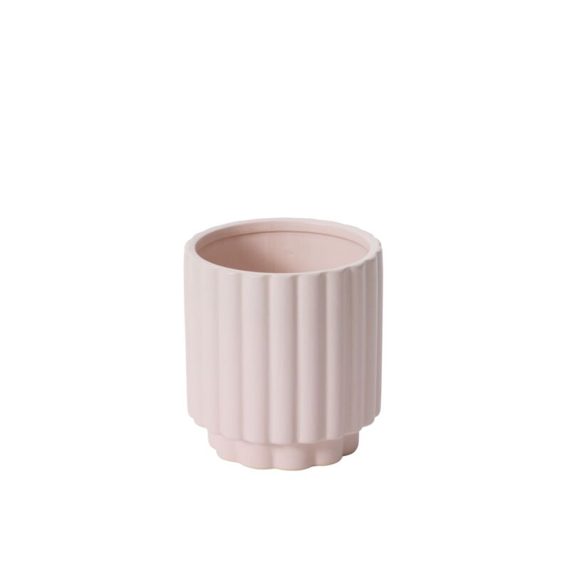 Fluted Matte Ceramic Pot  5.5" x 6"
