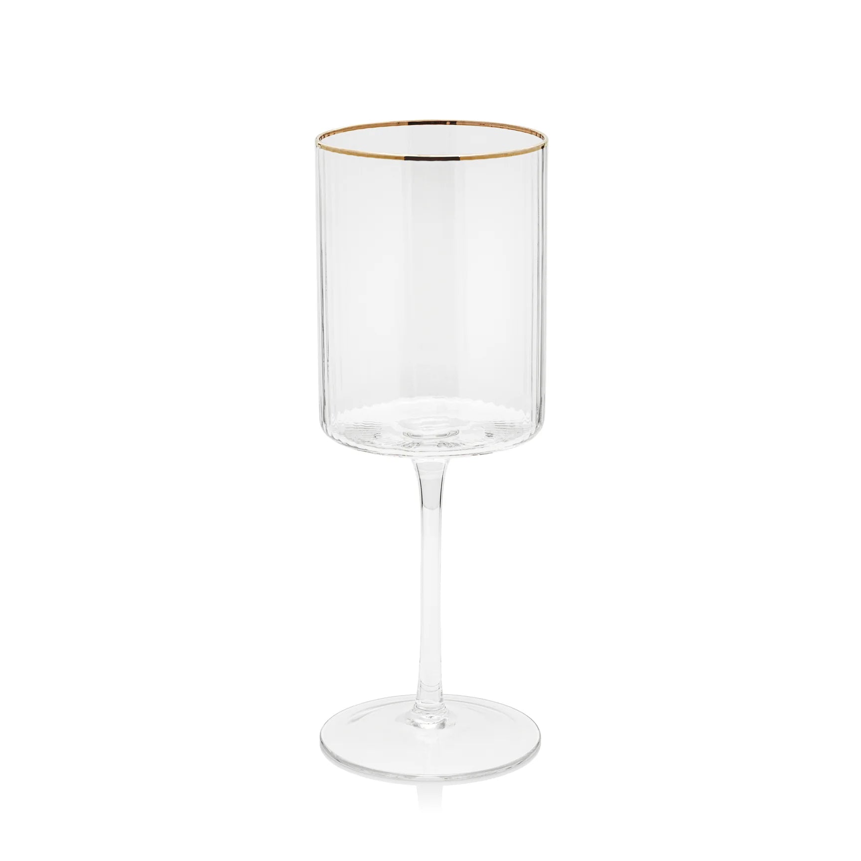 Optic Red Wine Glass w/ Gold Rim