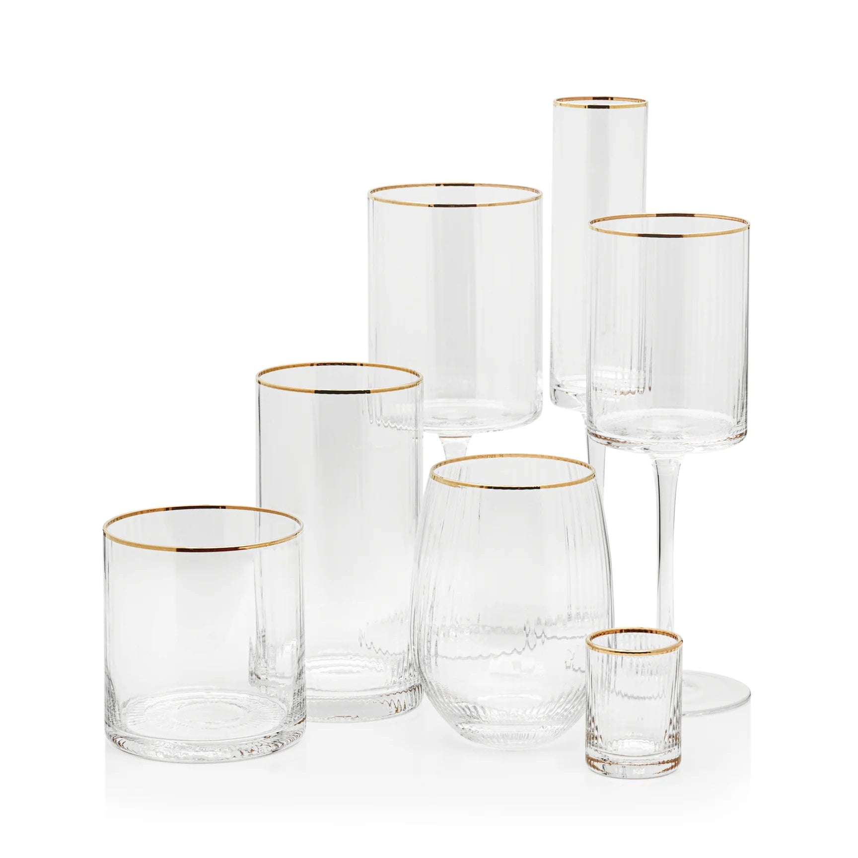 Optic High Ball Glass w/ Gold Rim