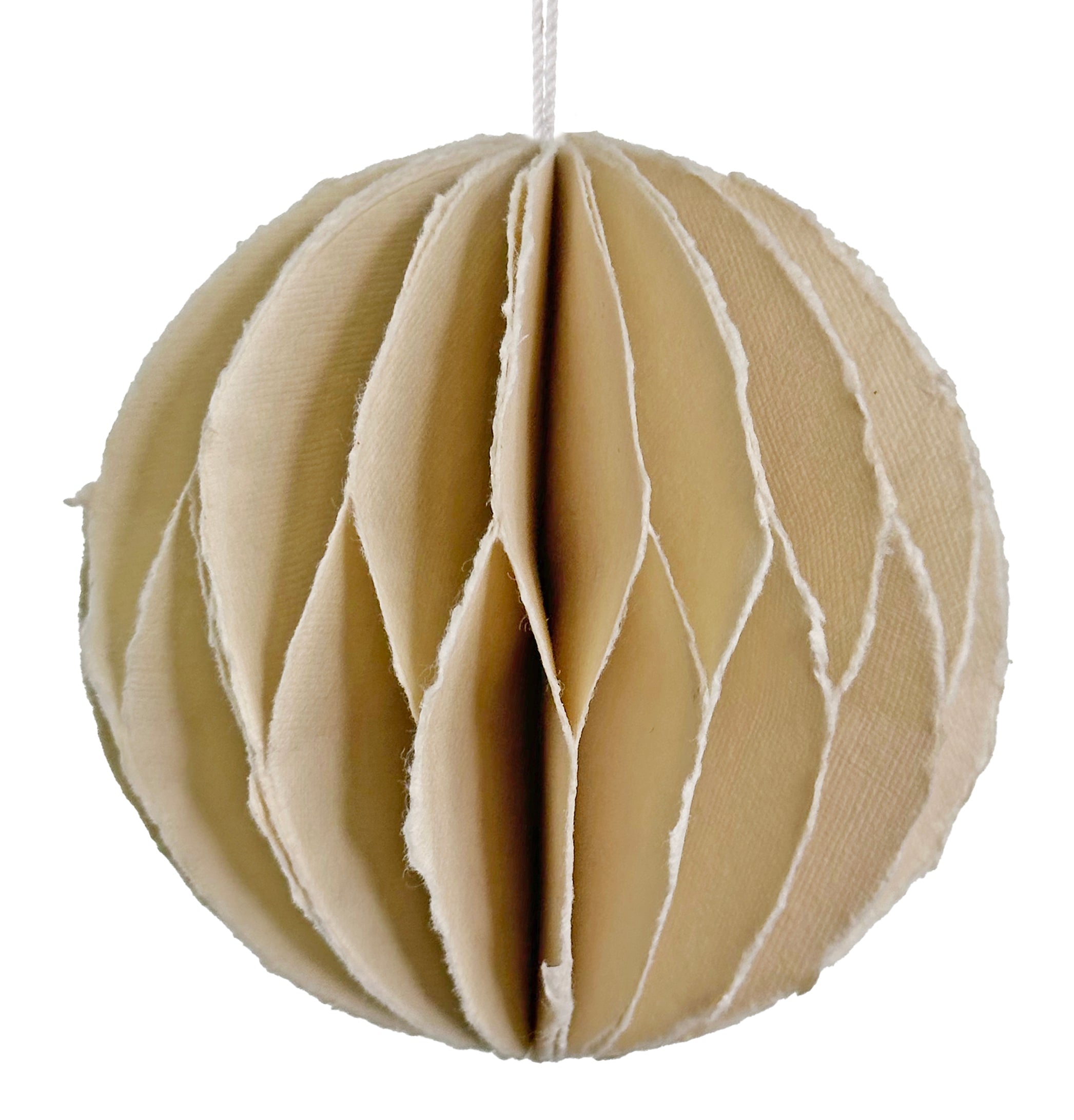 Ivory Paper Ball Ornament (2 Sizes)