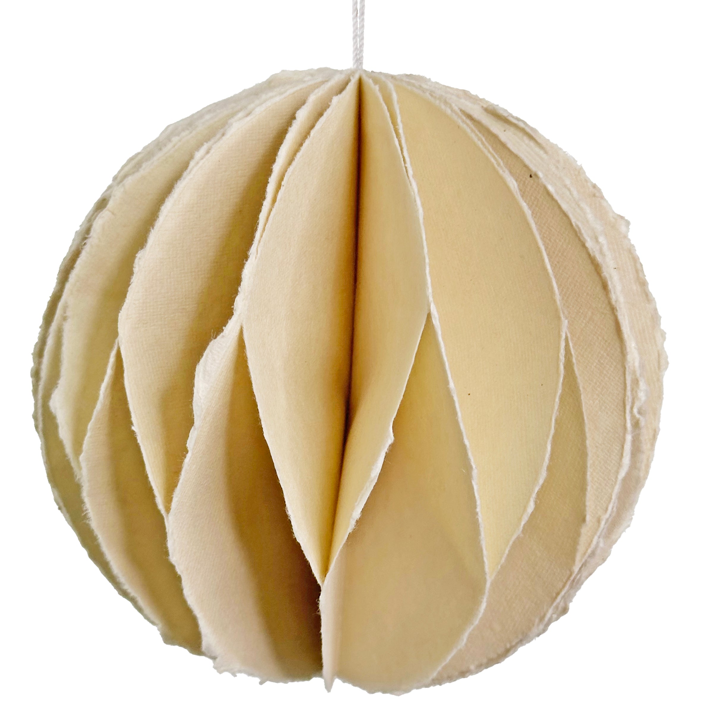 Ivory Paper Ball Ornament (2 Sizes)