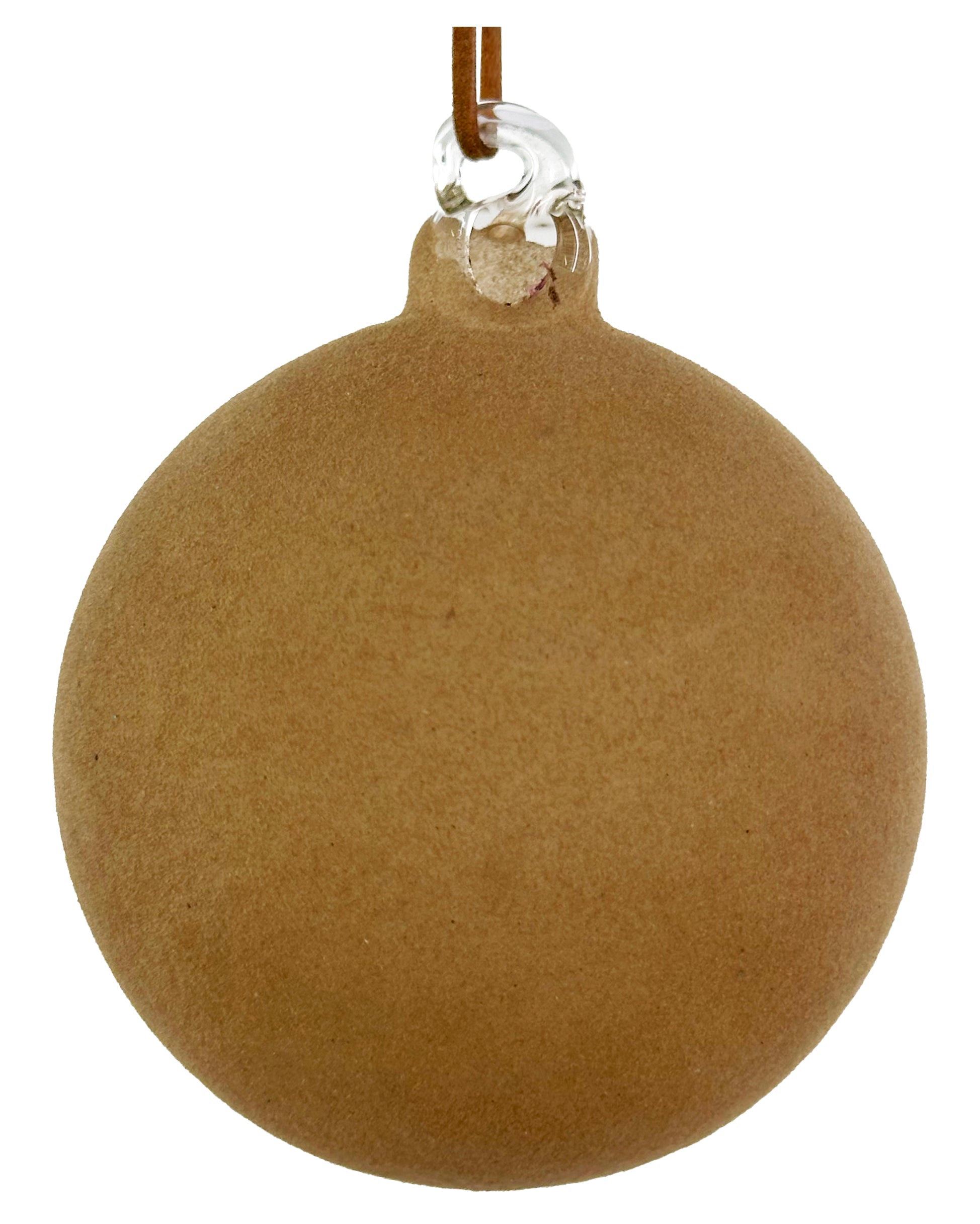 Tan Velvet Glass Ornament (2 Sizes)
