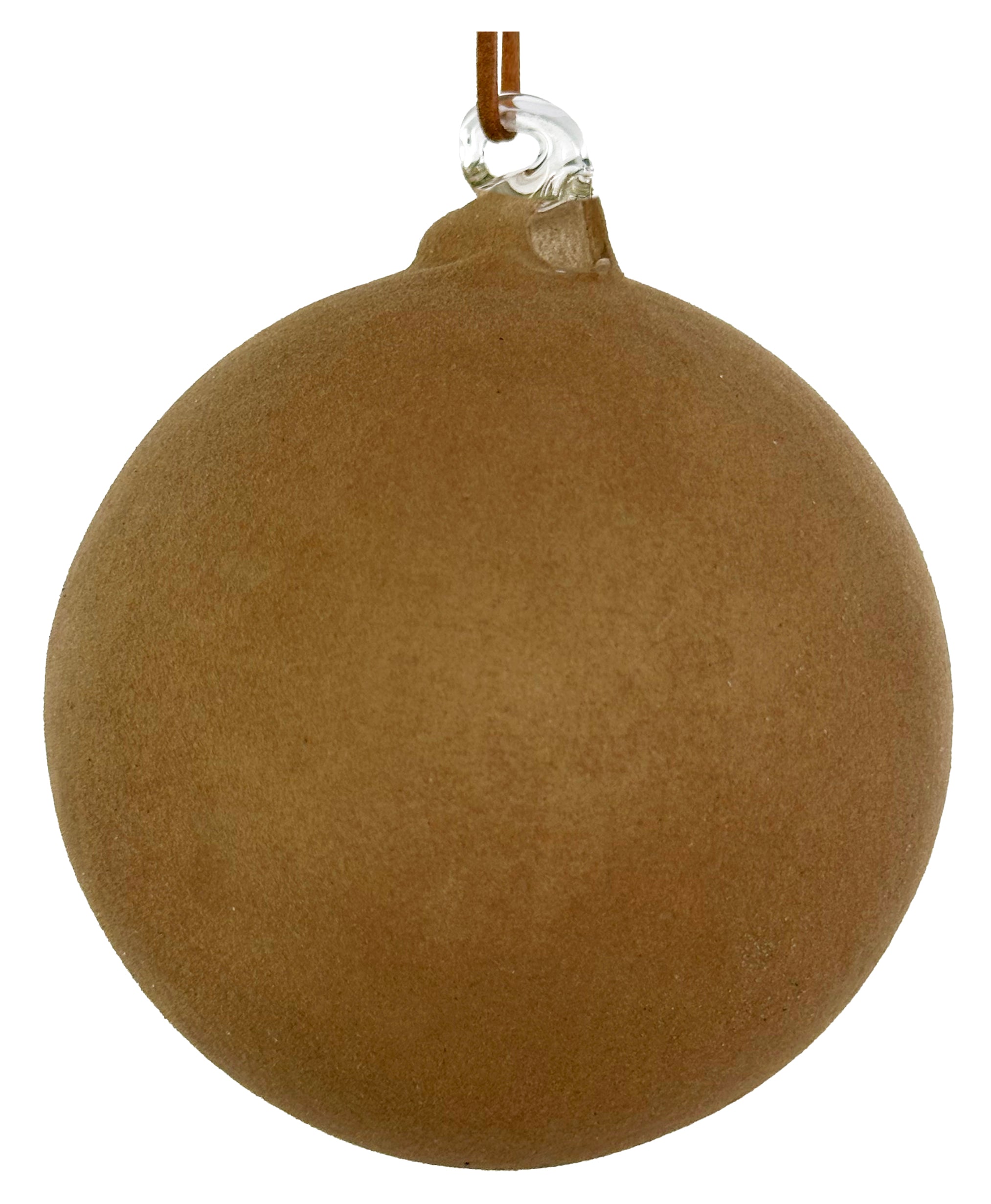 Tan Velvet Glass Ornament (2 Sizes)