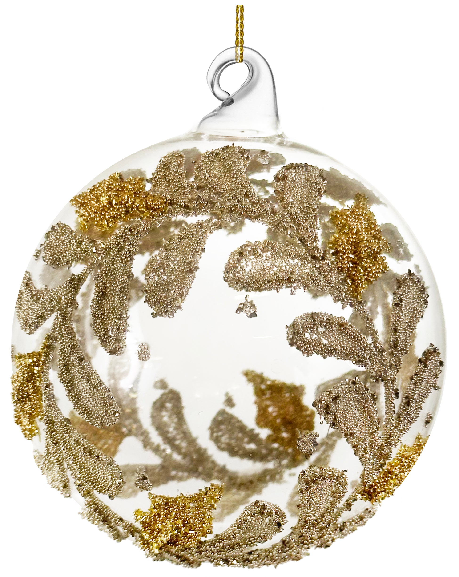 Silver + Gold Beaded Wreath Ornament (2 Sizes)