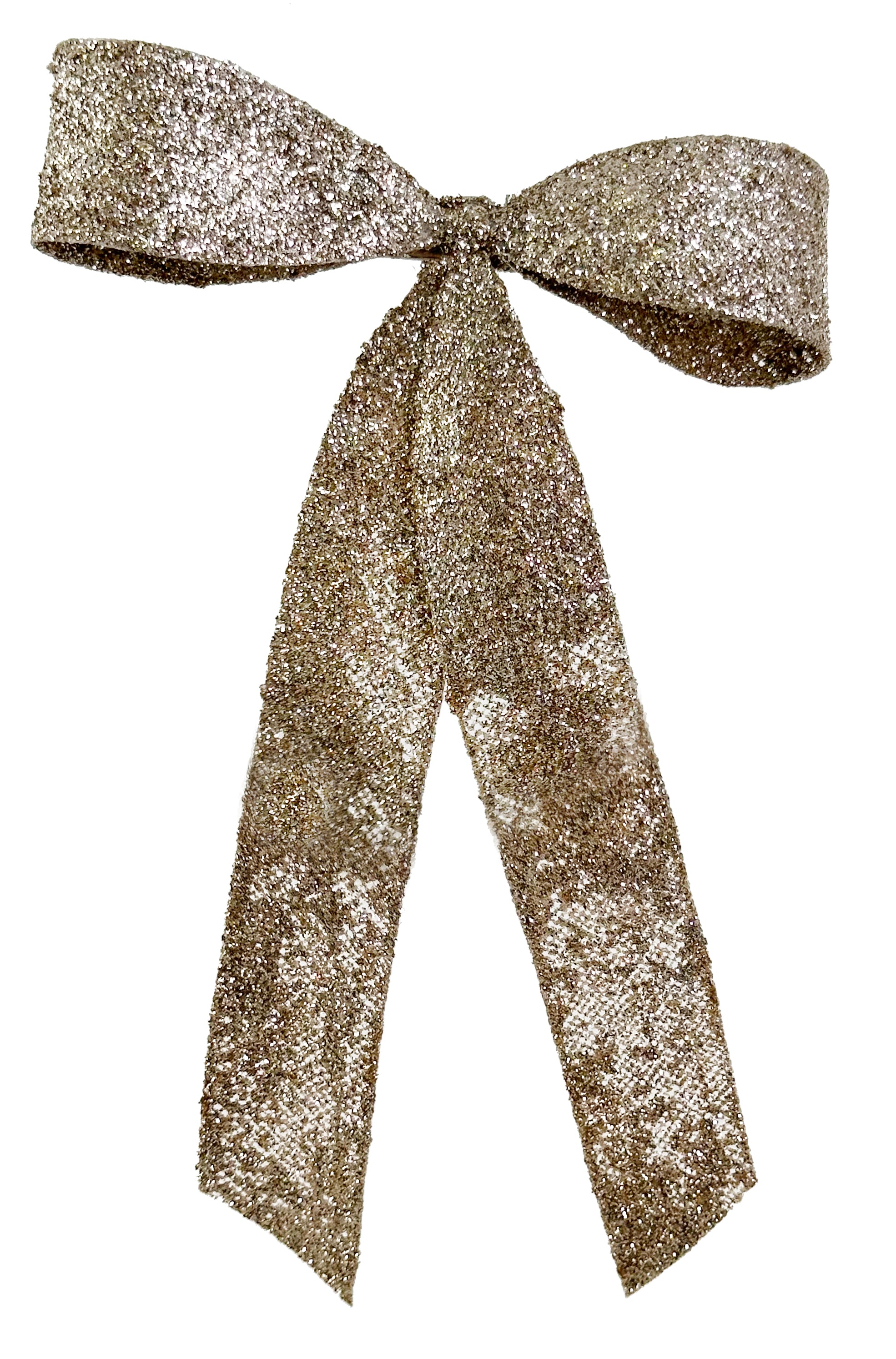 7" Champagne Glitter Bow w/ Clip