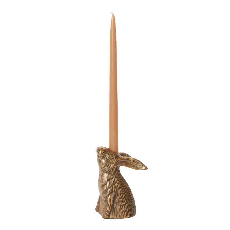 Antique Gold Bunny Taper Holder -3.75"x5.75"
