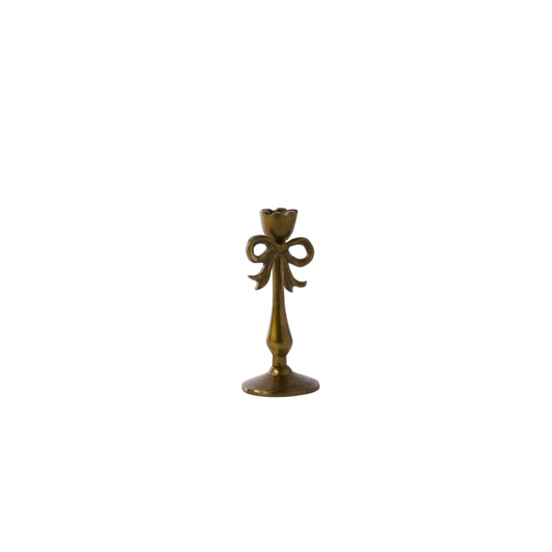 Gold Bowtied Candleholder (2 Sizes)