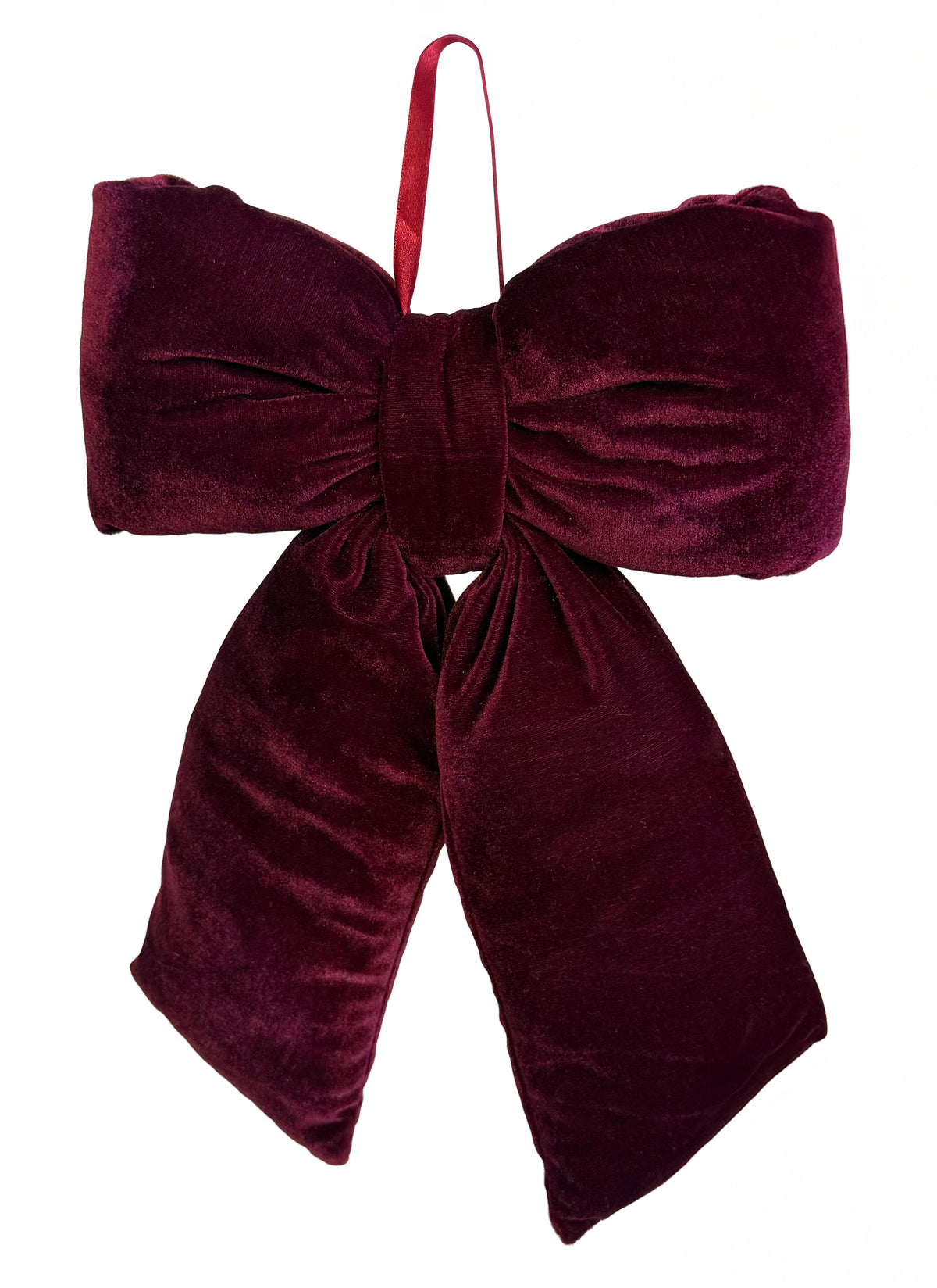 Puffed Velvet Bow-Burgundy (2 Sizes)