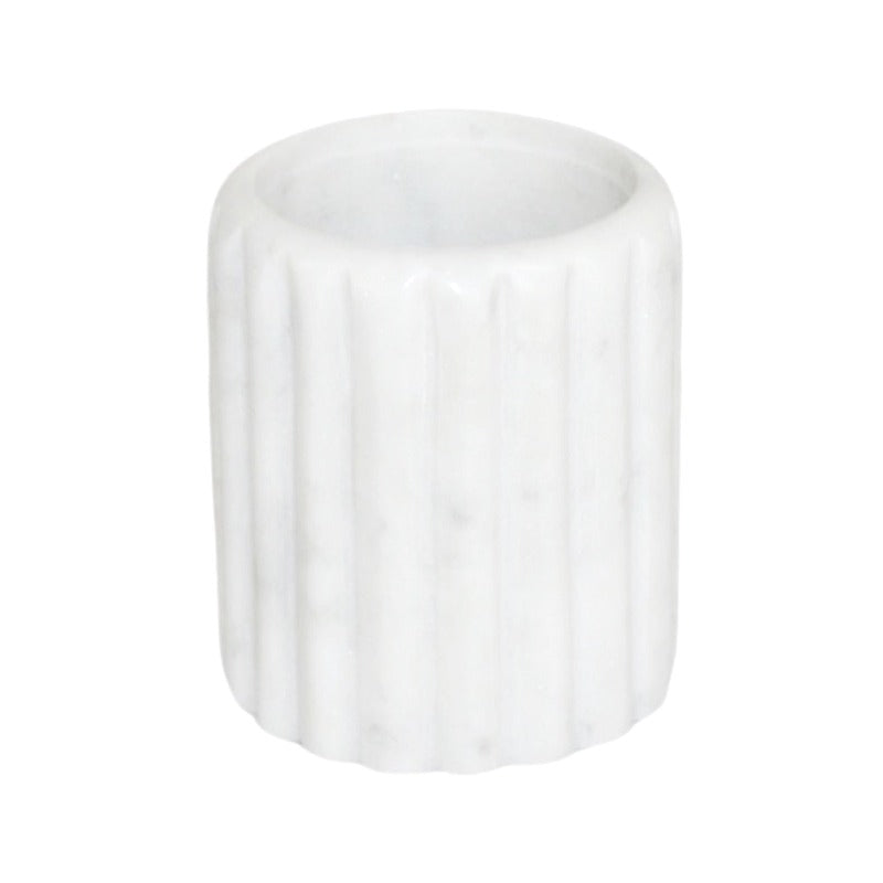 White Marble Grooved Holder