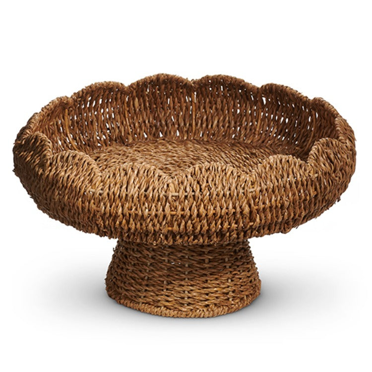 16" Scalloped Natural Weave Bowl