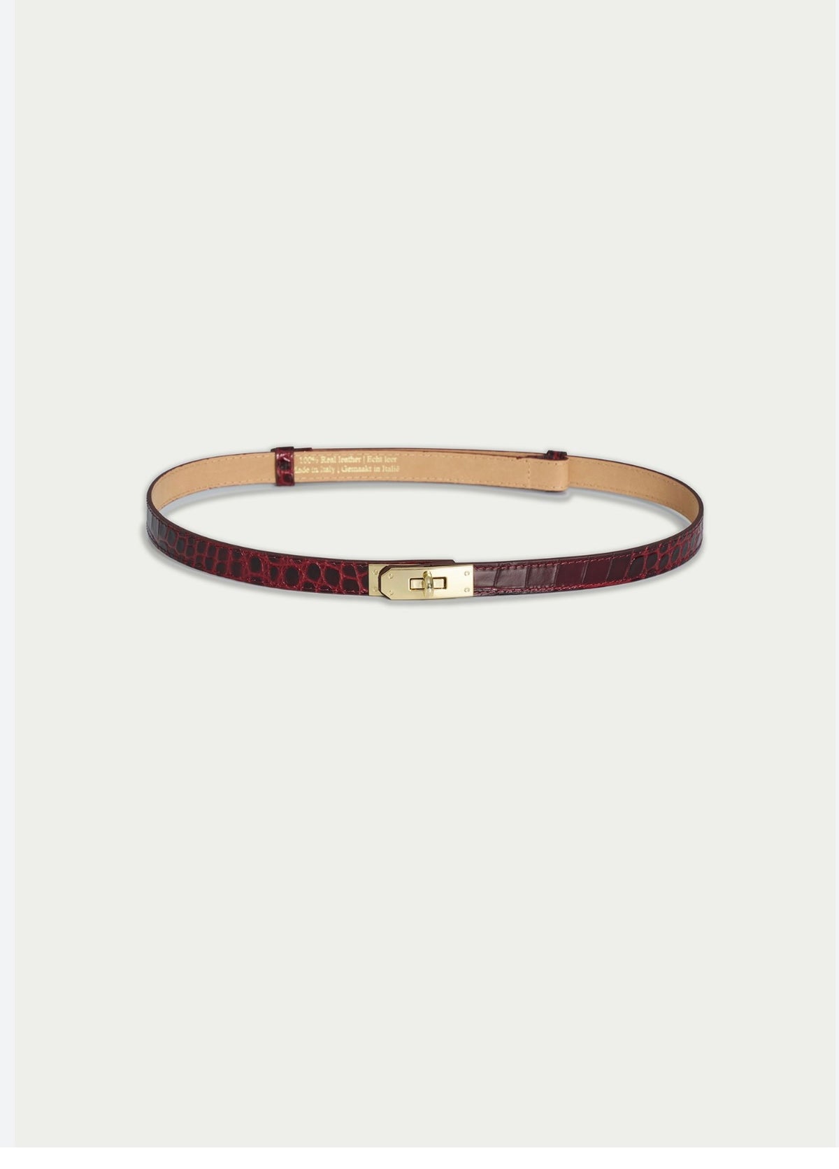 Leather Belt-Pebbled Wine