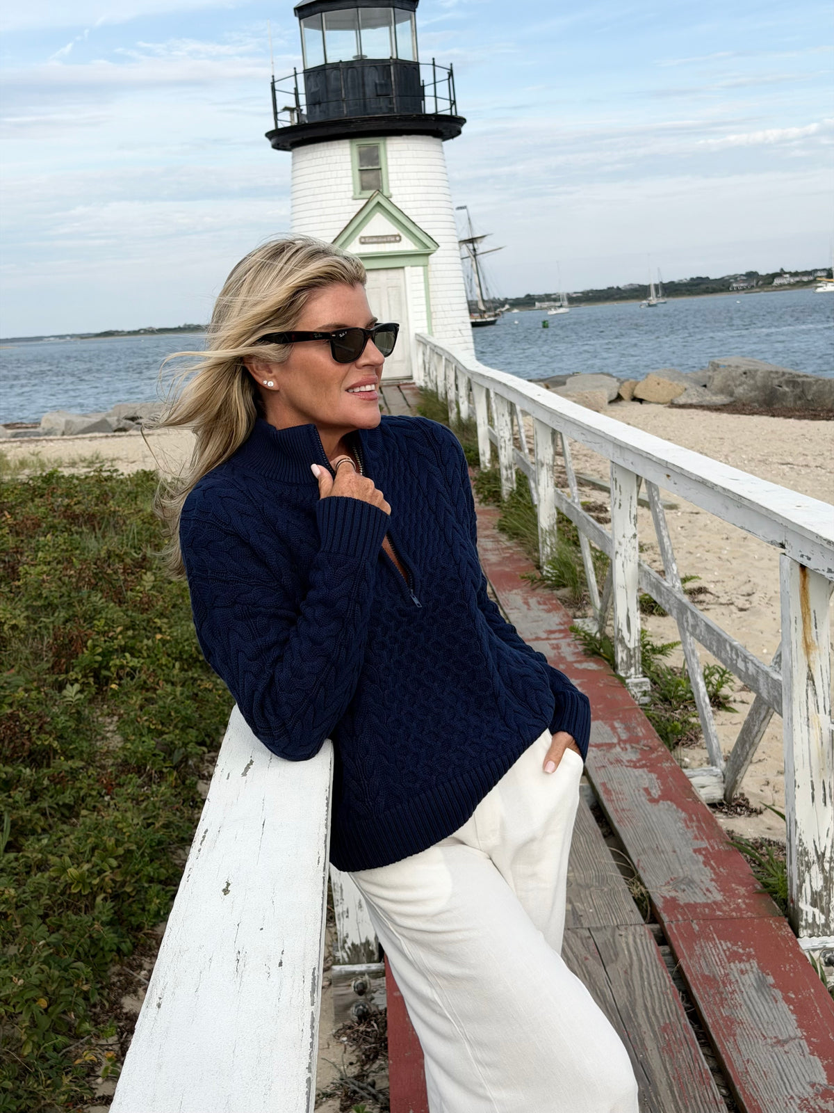 Fisherman Sweater-Navy