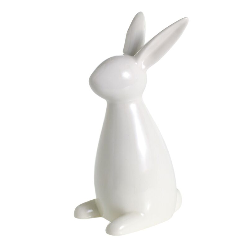 White Glazed Bunny Figurine
