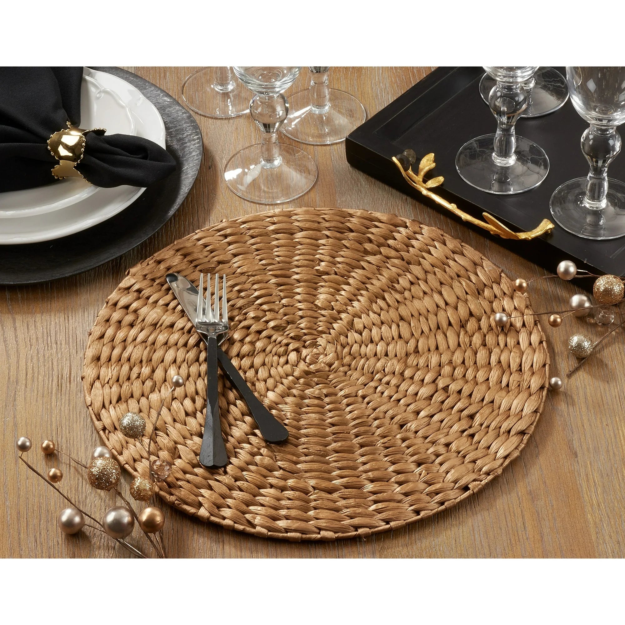 15" Gold Woven Hyacinth Placemat
