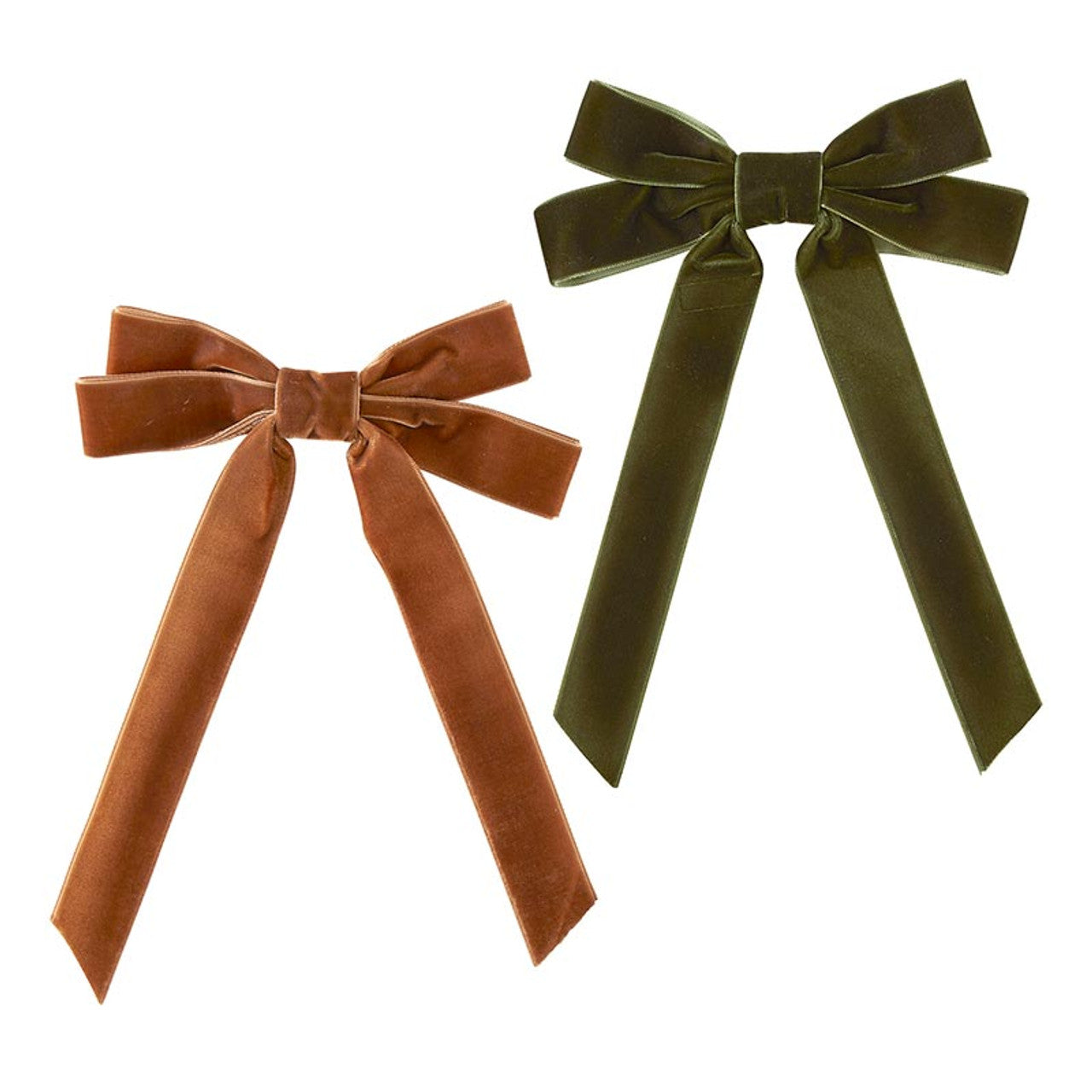 8.5" Velvet Bow w/ Gold Clip (2 Colors)