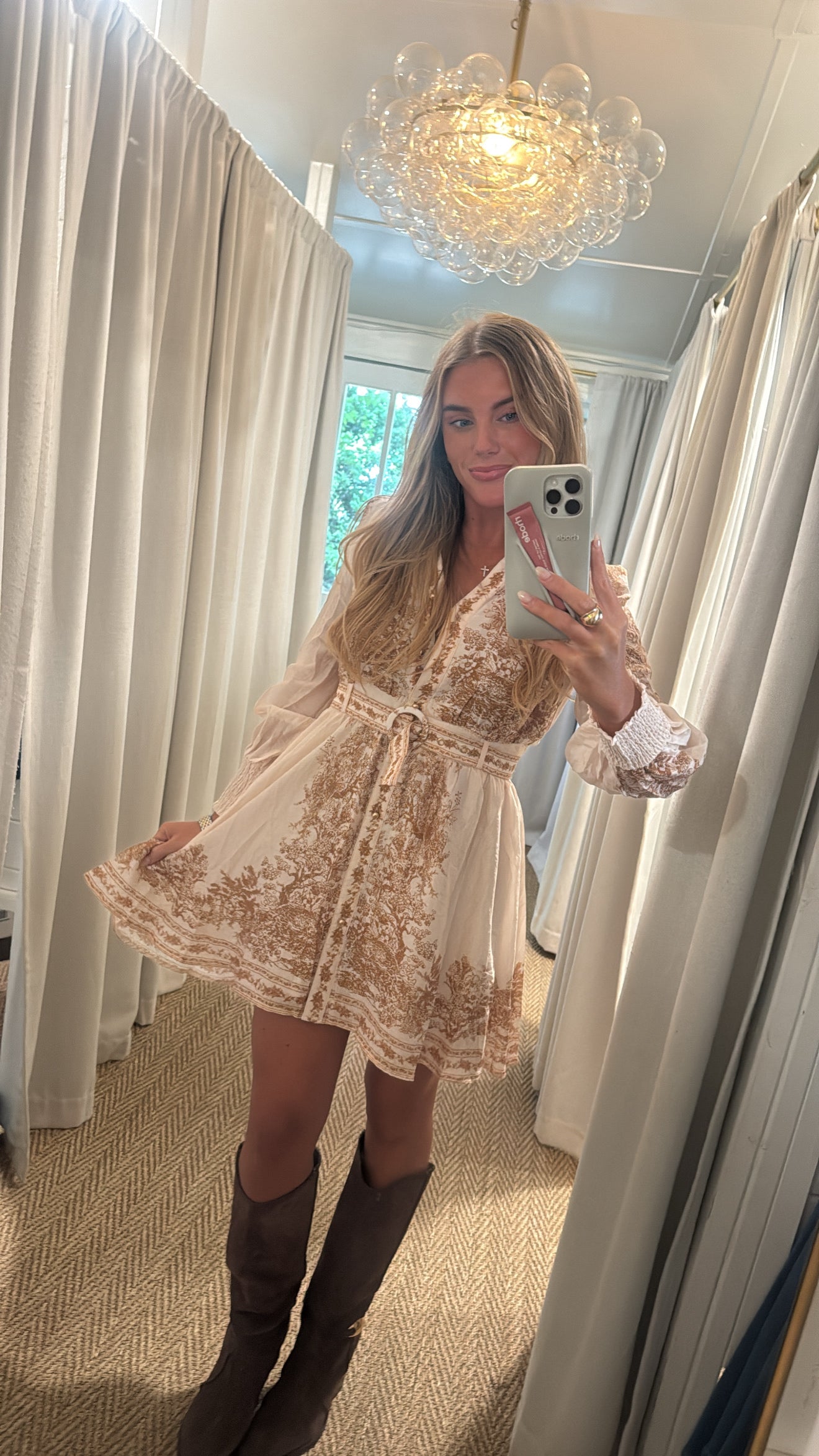Vera Belted Dress-Cream
