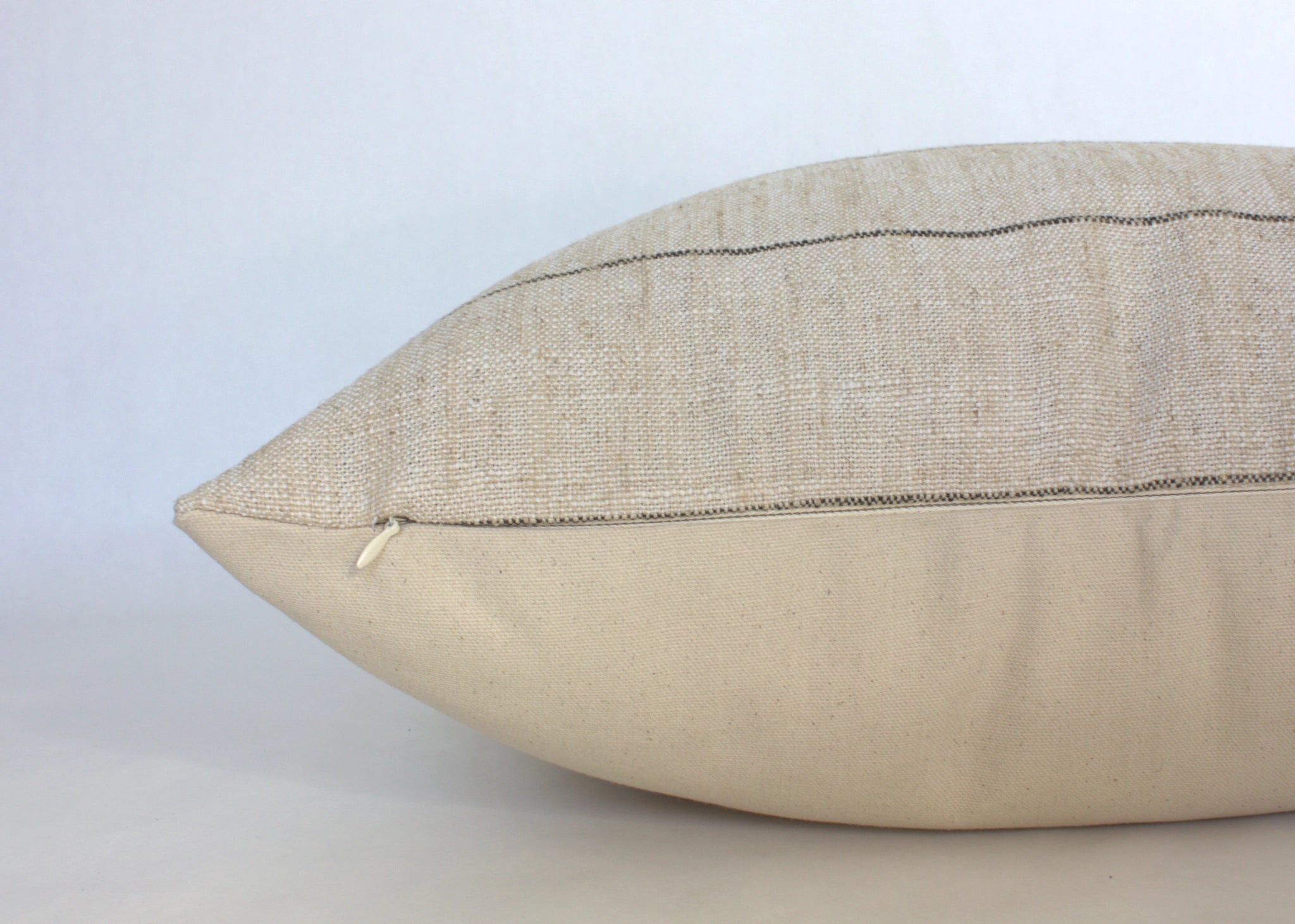 20x20 Black/Natural Striped Pillow