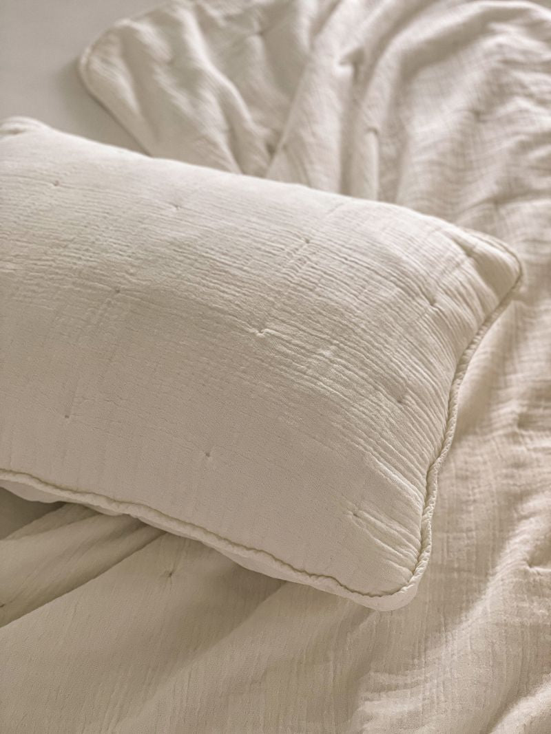 Beige Gauze Quilt & Pillow Set (2 Sizes)