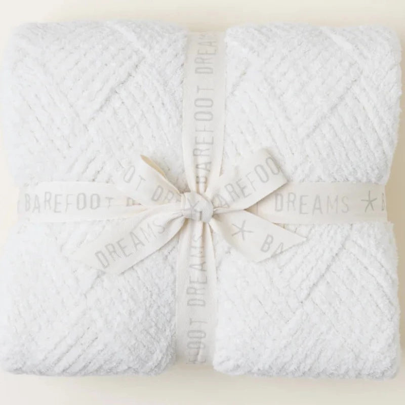 CozyChic Cream Diamond Weave Blanket