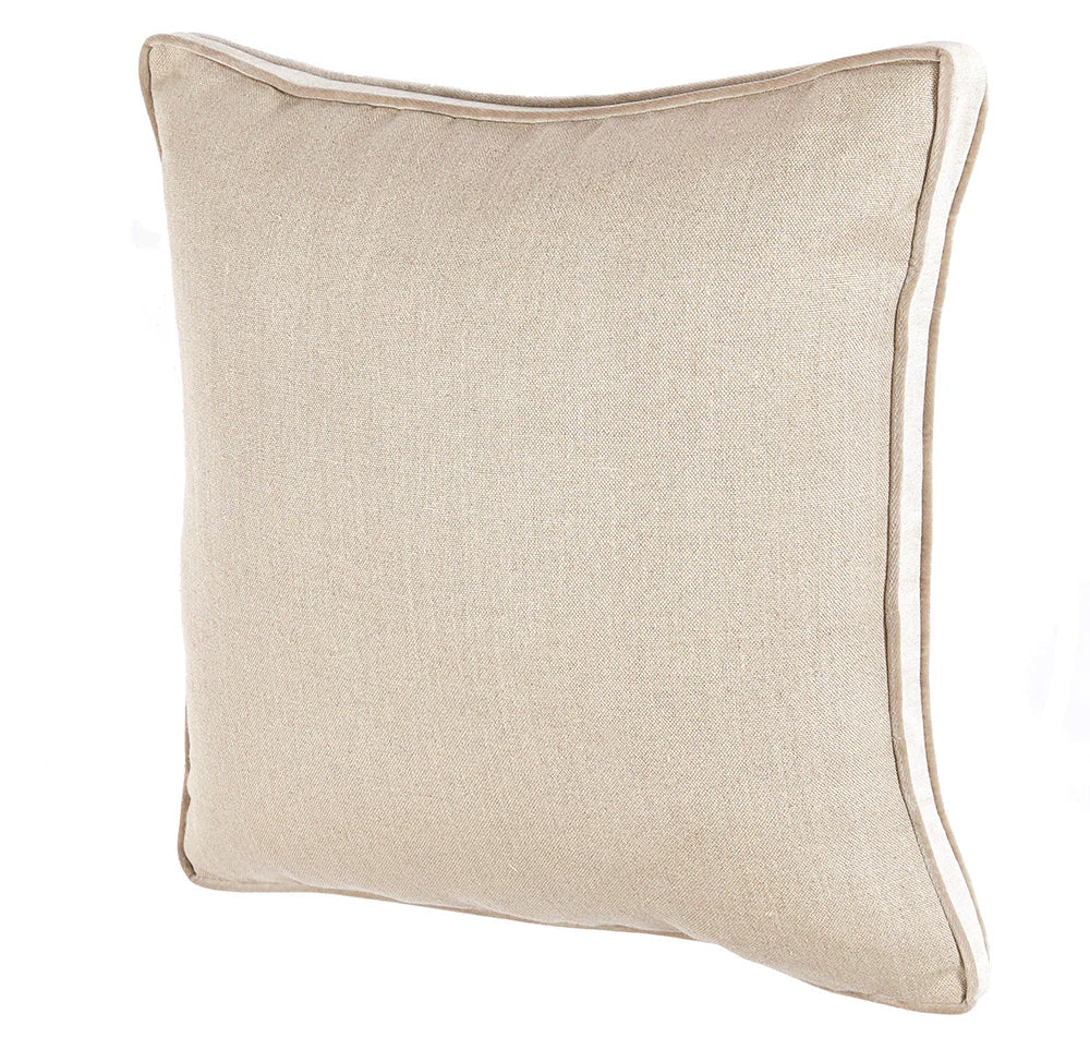 24x24 Taupe w/ Velvet Pipe Pillow