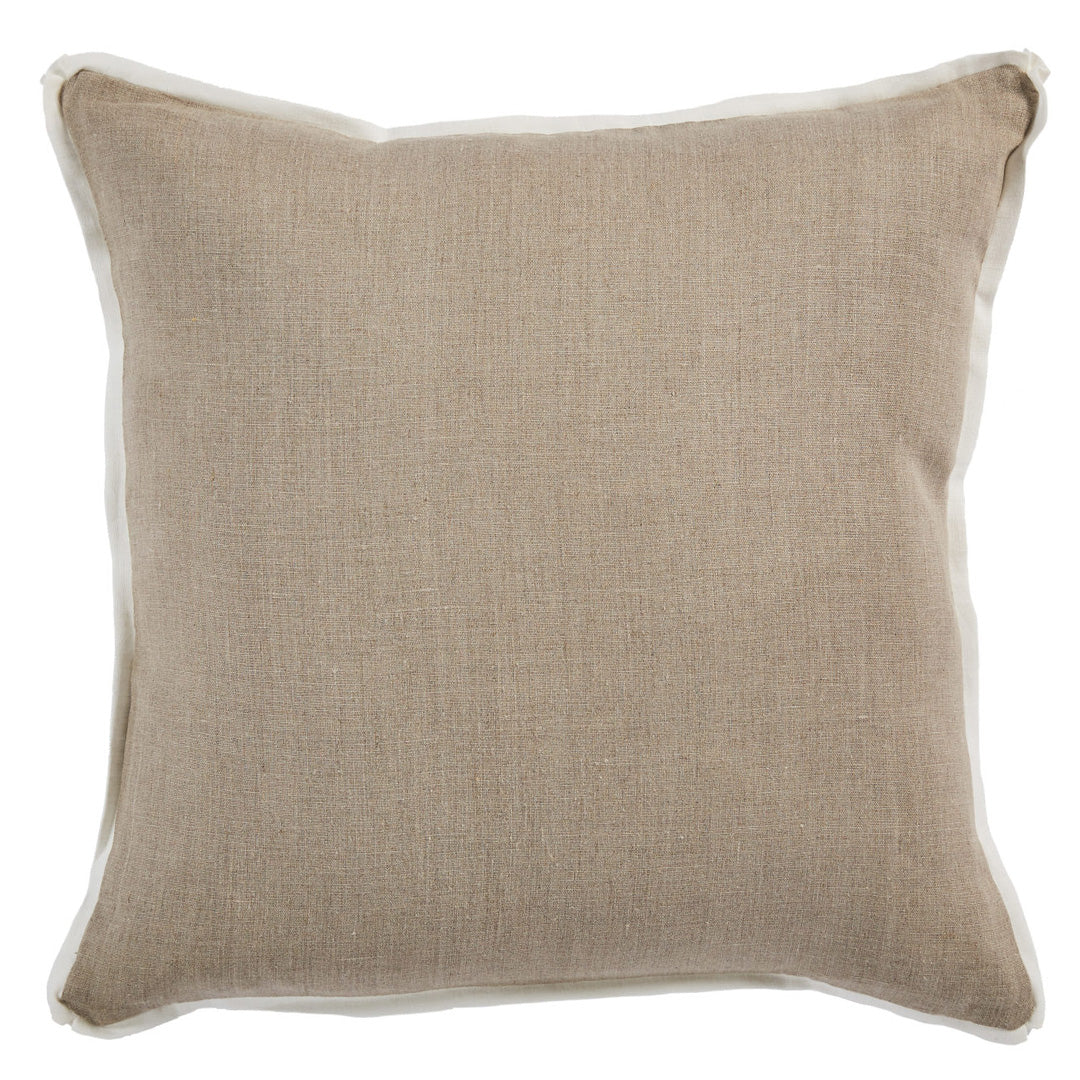 22x22 Natural Linen & Oyster Flange Pillow
