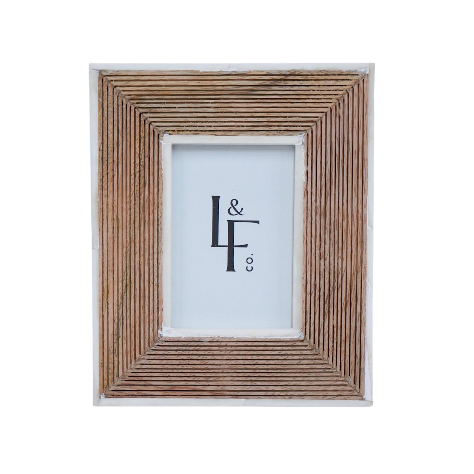 Hand-Carved Mango Wood and Bone Picture Frame