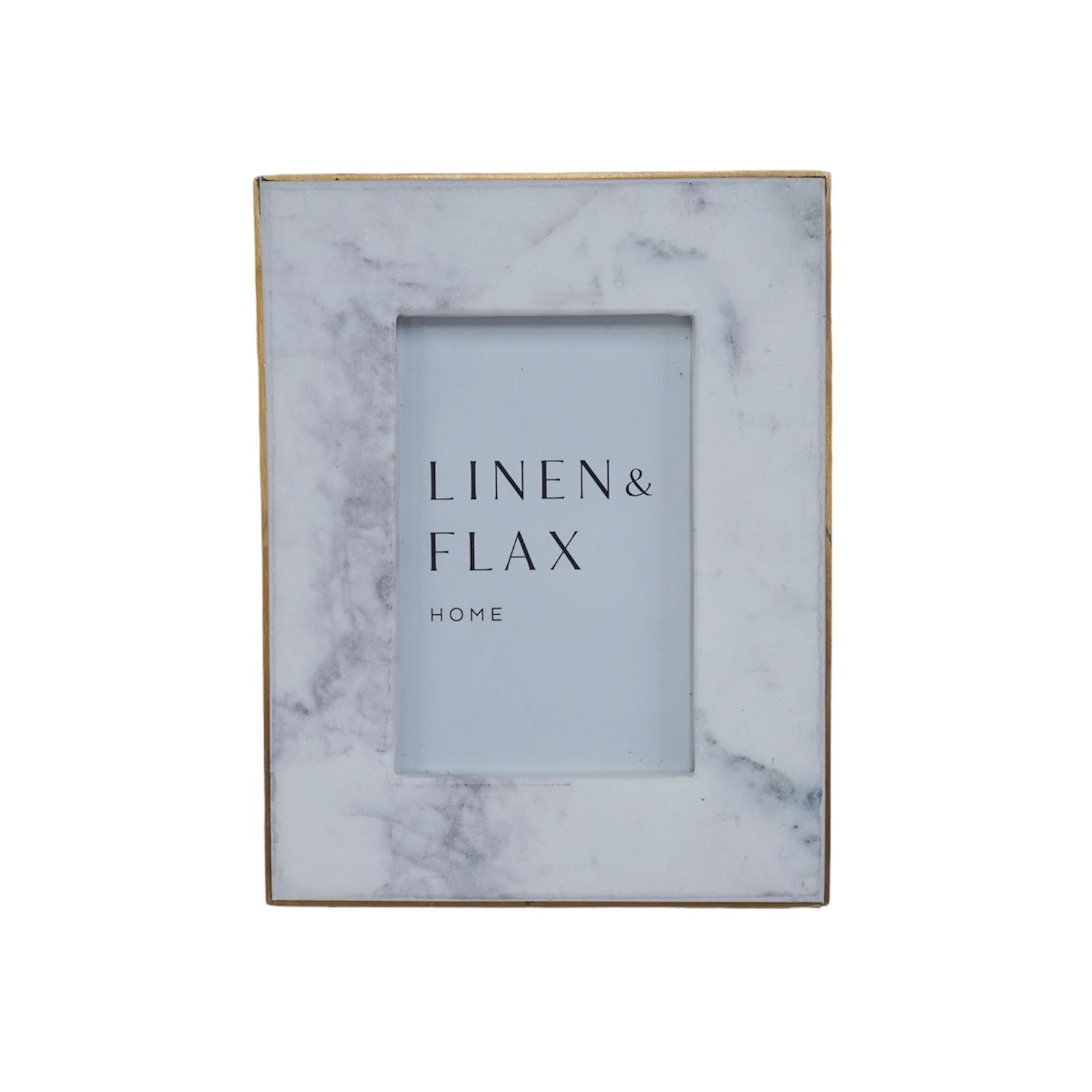 White Marble Frame with Brass Edge (2 Sizes)