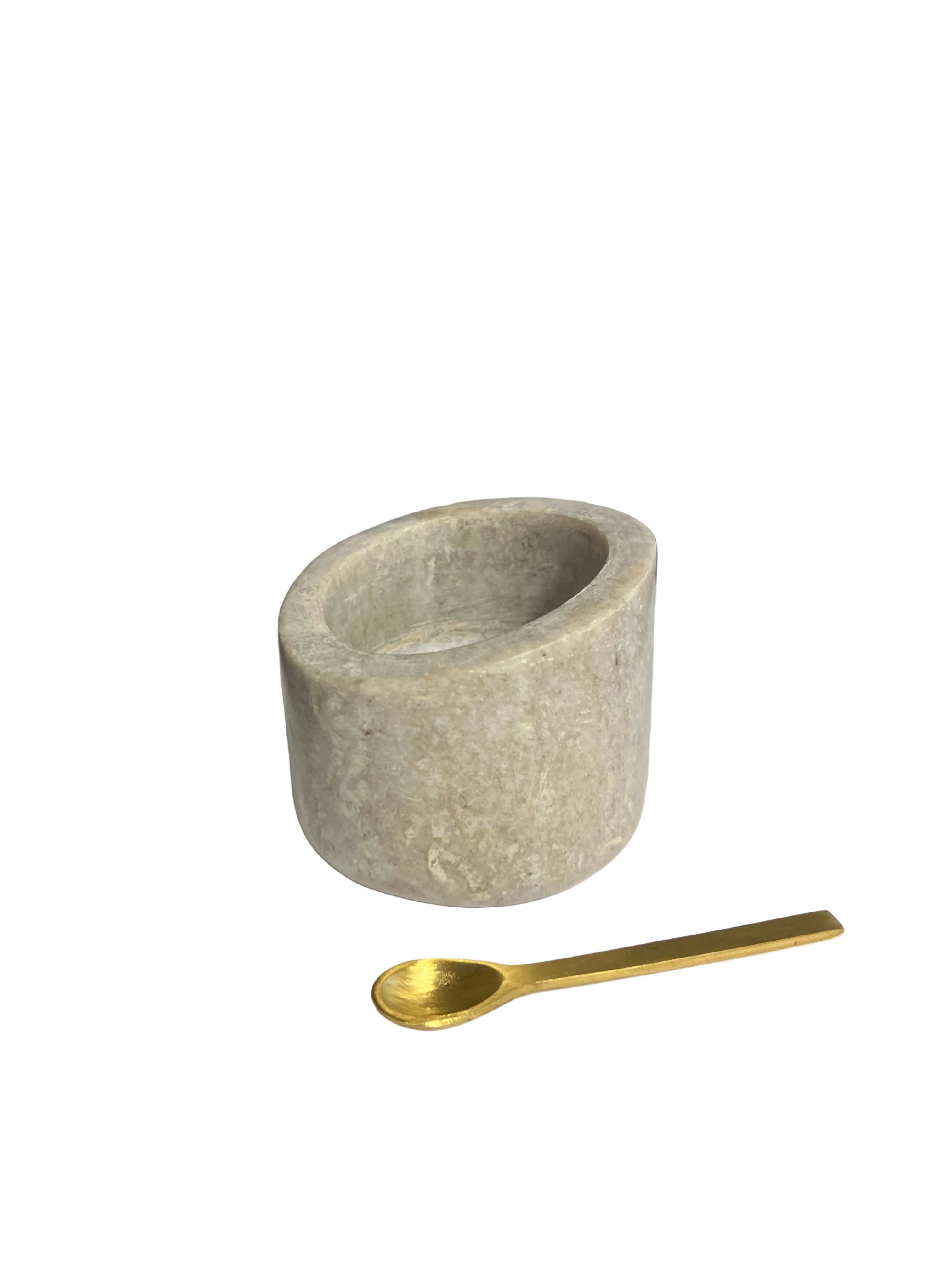 Marble Salt Cellar w/ Spoon (2 Colors)